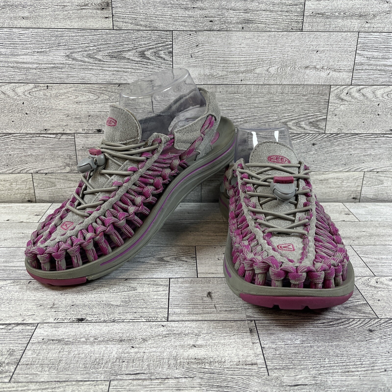 Keen Uneek Gray Pink Paracord Slingback Sandals Shoes 1013244 Women Size 7